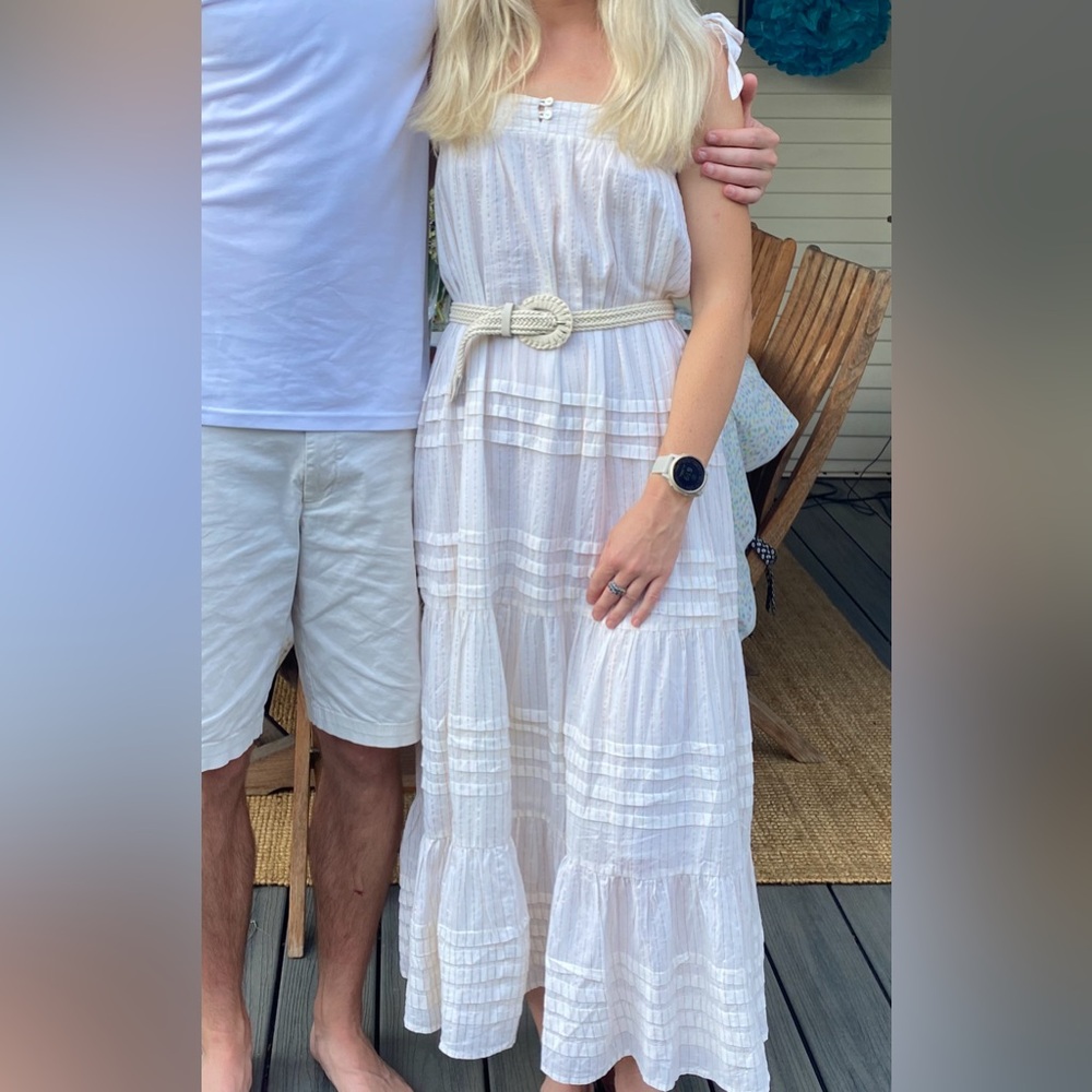 Cleobella white stripe maxi dress